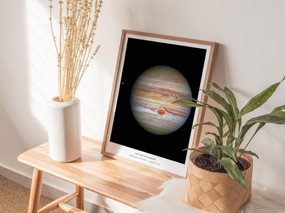 Jupiter and Europa Hubble Telescope Planet Space Print Wall Art