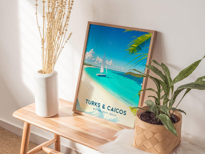 Turks and Caicos Beach Caribbean Travel Print Wall Art