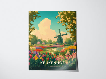 Keukenhof Gardens Dutch Tulip Garden Netherlands Flower Decor Framed Unframed Travel Print Wall Art