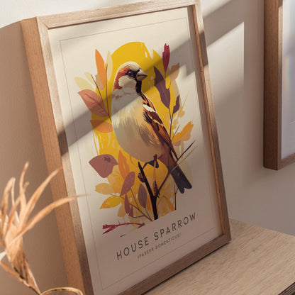 House Sparrow Iconic Bird Lover Wildlife Audubon Songbird Scientific Print Wall Art