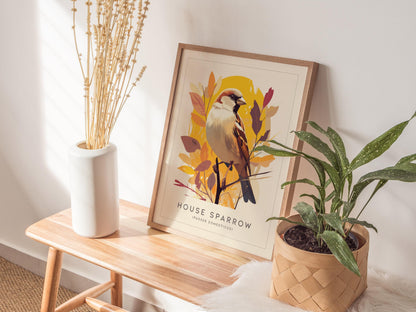 House Sparrow Iconic Bird Lover Wildlife Audubon Songbird Scientific Print Wall Art