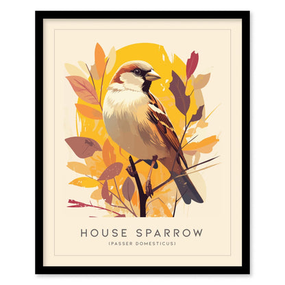 House Sparrow Iconic Bird Lover Wildlife Audubon Songbird Scientific Print Wall Art