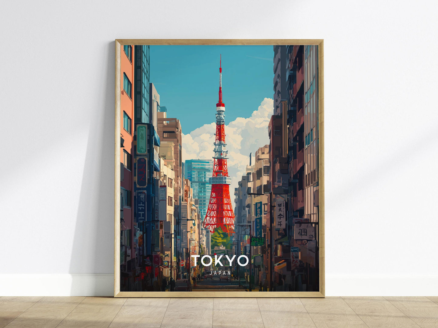 Tokyo Japan Tokyo Tower Vibrant Japanese Cityscape Framed Unframed Travel Print Wall Art