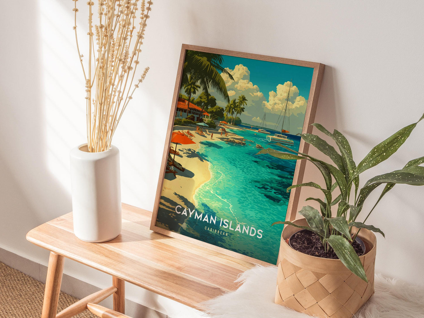 Cayman Islands Caribbean Beach Tropical Framed Unframed Travel Print Wall Art