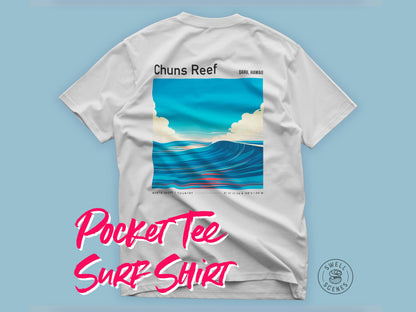 Chuns Reef North Shore Oahu Hawaii Vintage Surf Shirt Pocket Tee Classic HI Surfer T-Shirt Gift Iconic Surfing Wave Beach Wear Apparel