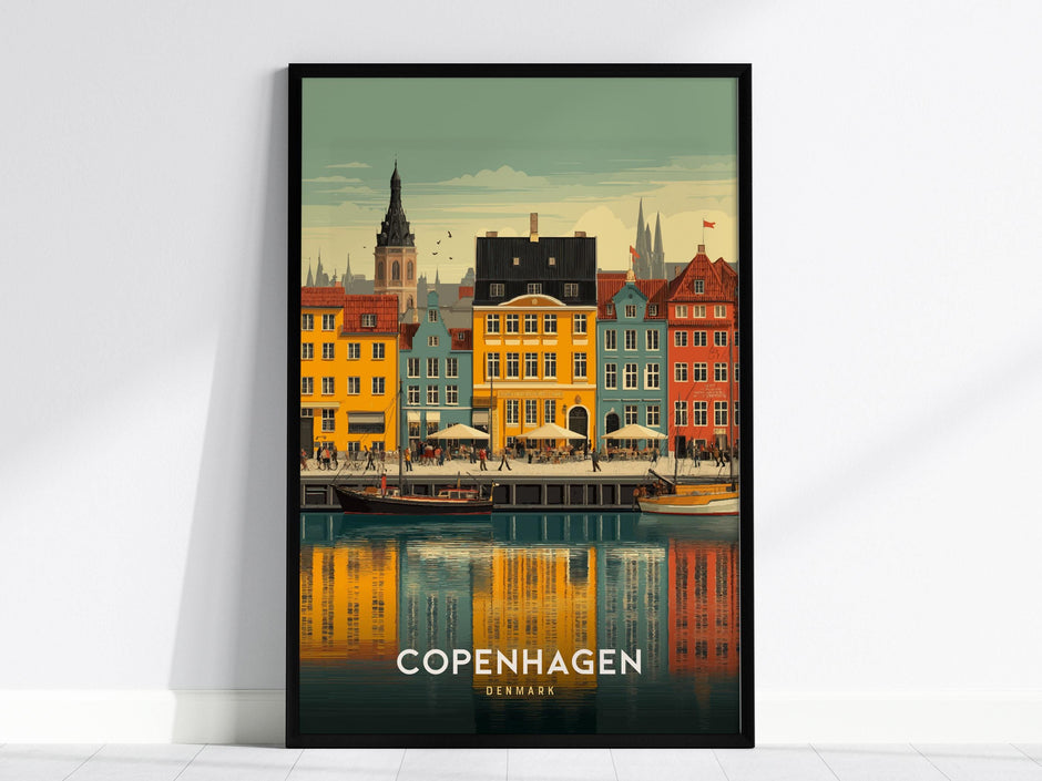 Copenhagen Denmark Nyhavn Waterfront Scandinavian European Framed Unframed Travel Print Wall Art