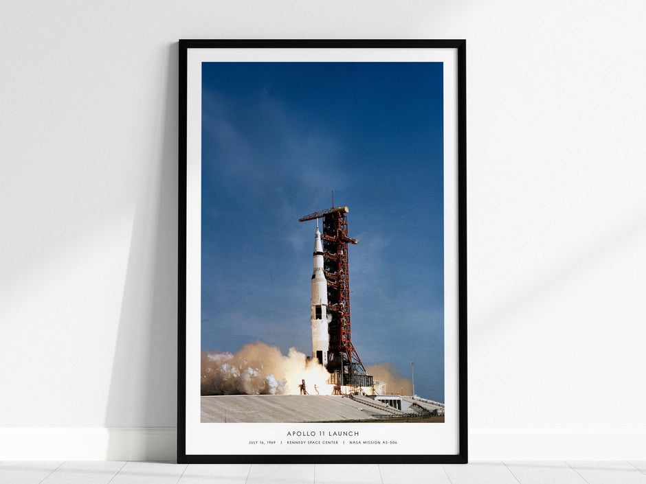 Apollo 11 Launch NASA Saturn Rocket Moon Mission Historic Space Print Science Classroom Wall Art