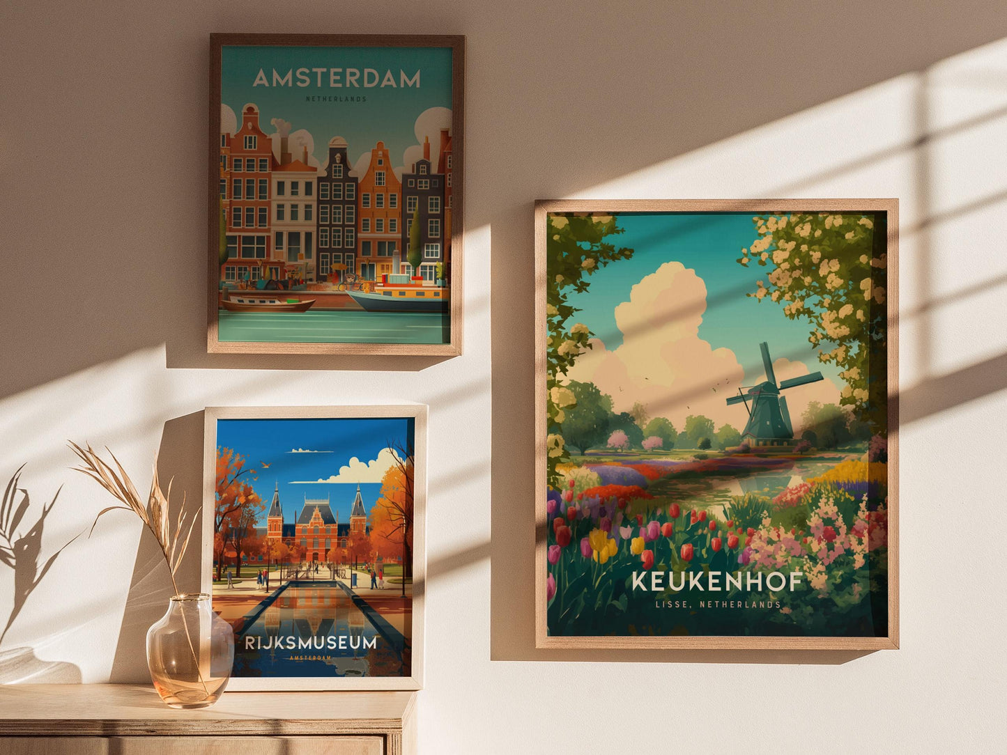 Keukenhof Gardens Dutch Tulip Garden Netherlands Flower Decor Framed Unframed Travel Print Wall Art
