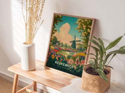 Keukenhof Gardens Dutch Tulip Garden Netherlands Flower Decor Framed Unframed Travel Print Wall Art