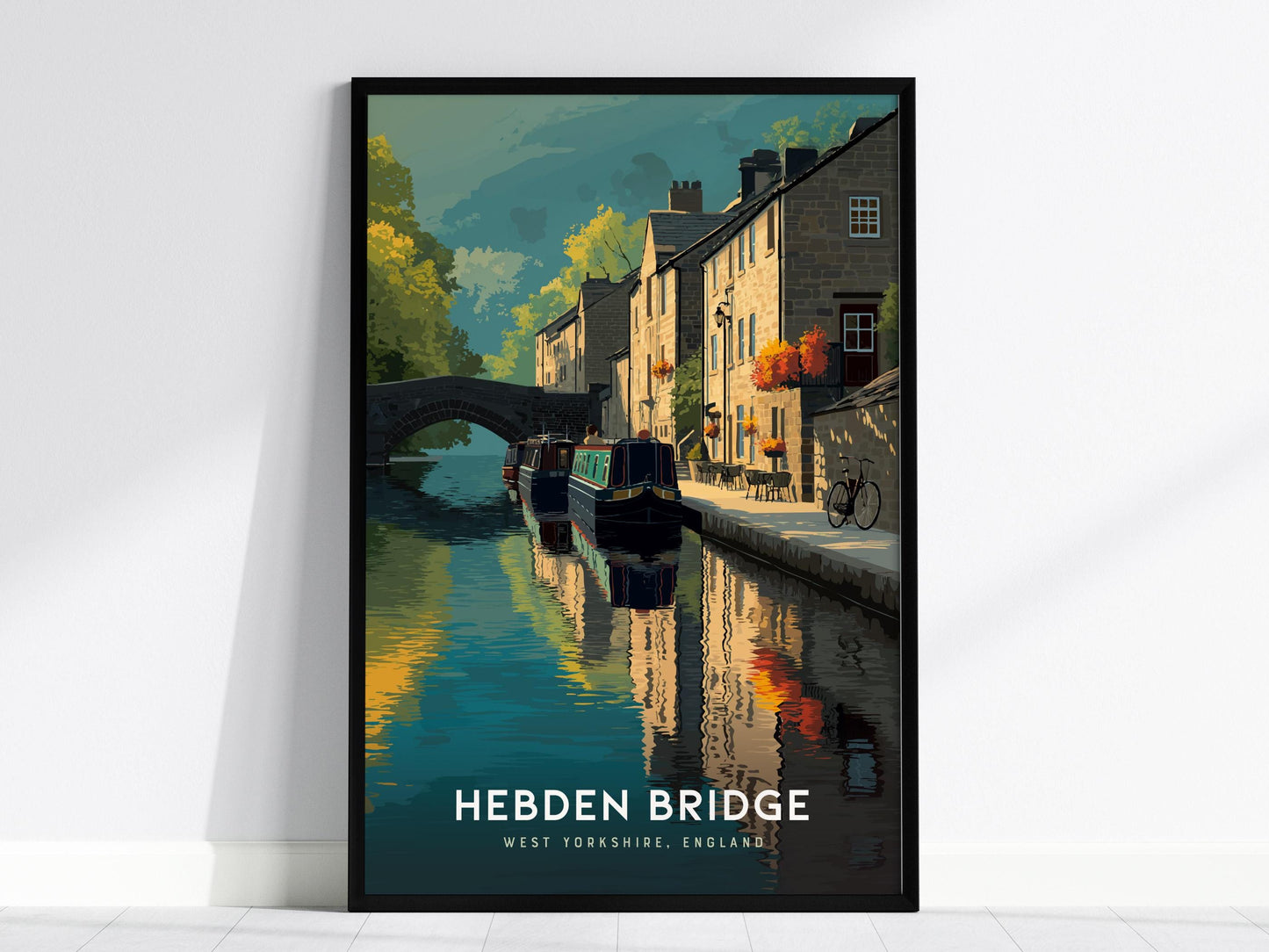 Hebden Bridge West Yorkshire Canal England UK Framed Unframed Travel Print Wall Art