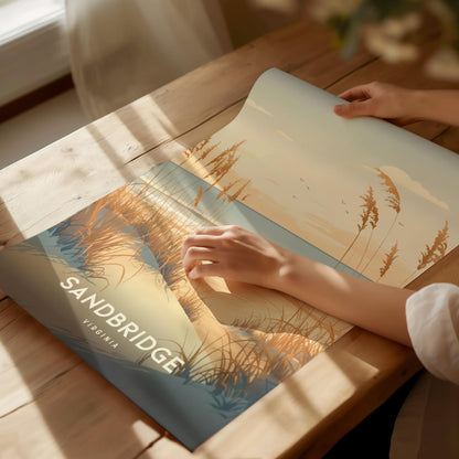 Sandbridge Virginia Beach Coastal Dunes Framed Unframed Travel Print Wall Art