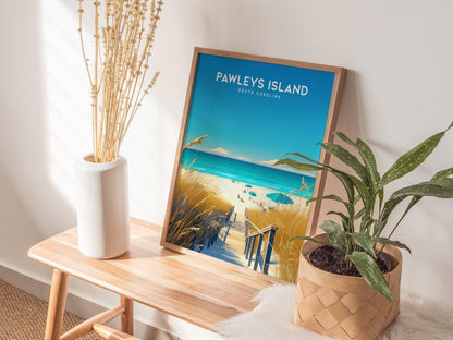 Pawleys Island South Carolina Coastal Beach Framed Unframed Travel Print Wall Art