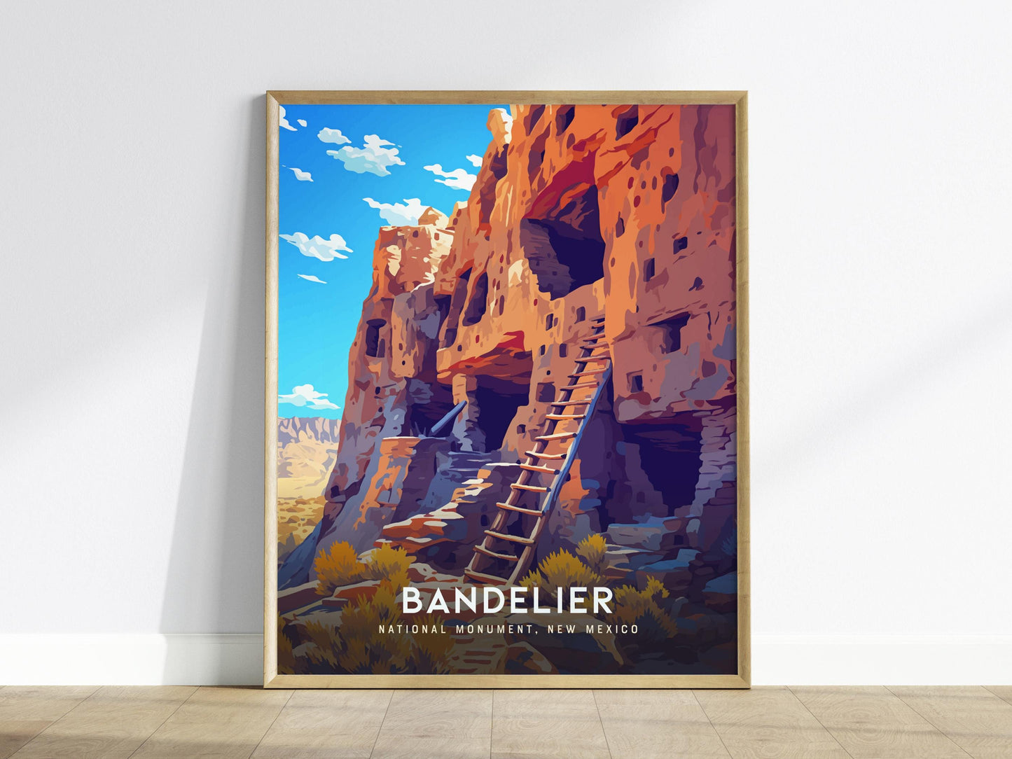 Bandelier National Monument New Mexico Pueblo Ruins Southwest Landscape Framed Unframed Travel Print Wall Art
