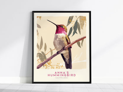 Annas Hummingbird Bird Lover Nature Audubon Print Wildlife Wall Art