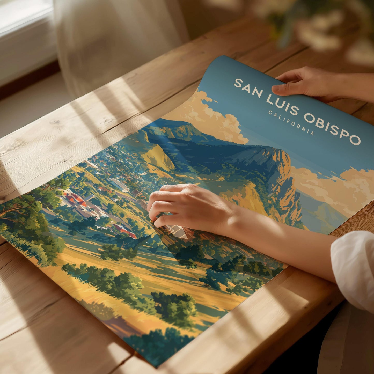 San Luis Obispo Bishop Peak Central Coast California SLO Framed Unframed Travel Print Wall Art