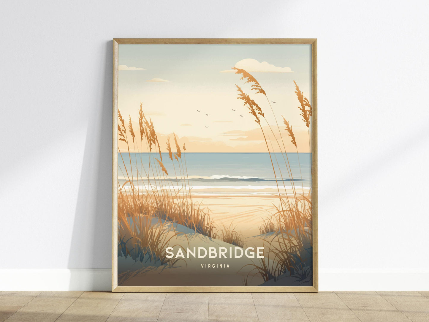 Sandbridge Virginia Beach Coastal Dunes Framed Unframed Travel Print Wall Art