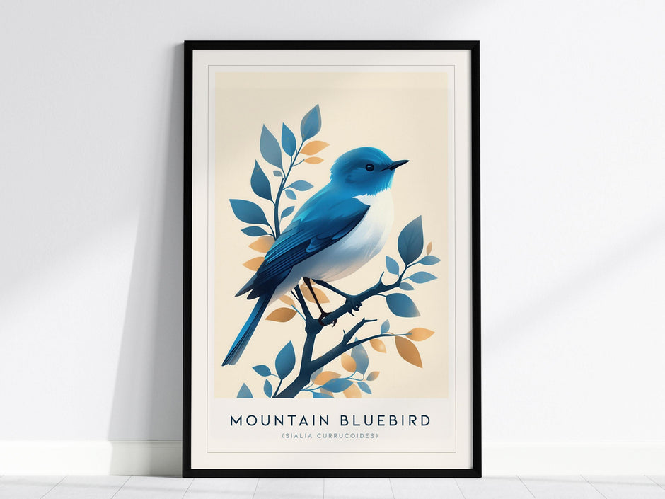 Mountain Bluebird Vintage Bird Lover Audubon Nature Print Wall Art