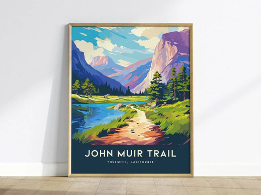 John Muir Trail, Yosemite, Sierra Nevada, Sequoia National Parks, California - Wall Art Poster Design Travel Print Hiker Backpacker Gift