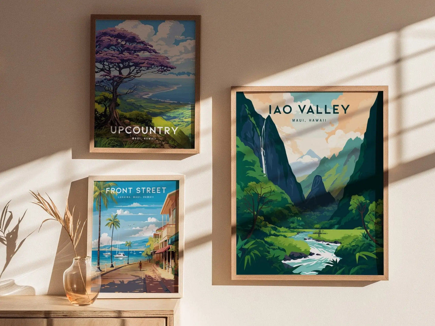 Iao Valley Needle, Maui, Hawaii - Wall Art Poster Design Travel Strong Rainforest Ocean Tropical Hawaiian Wailuku Print Gift Collection Set