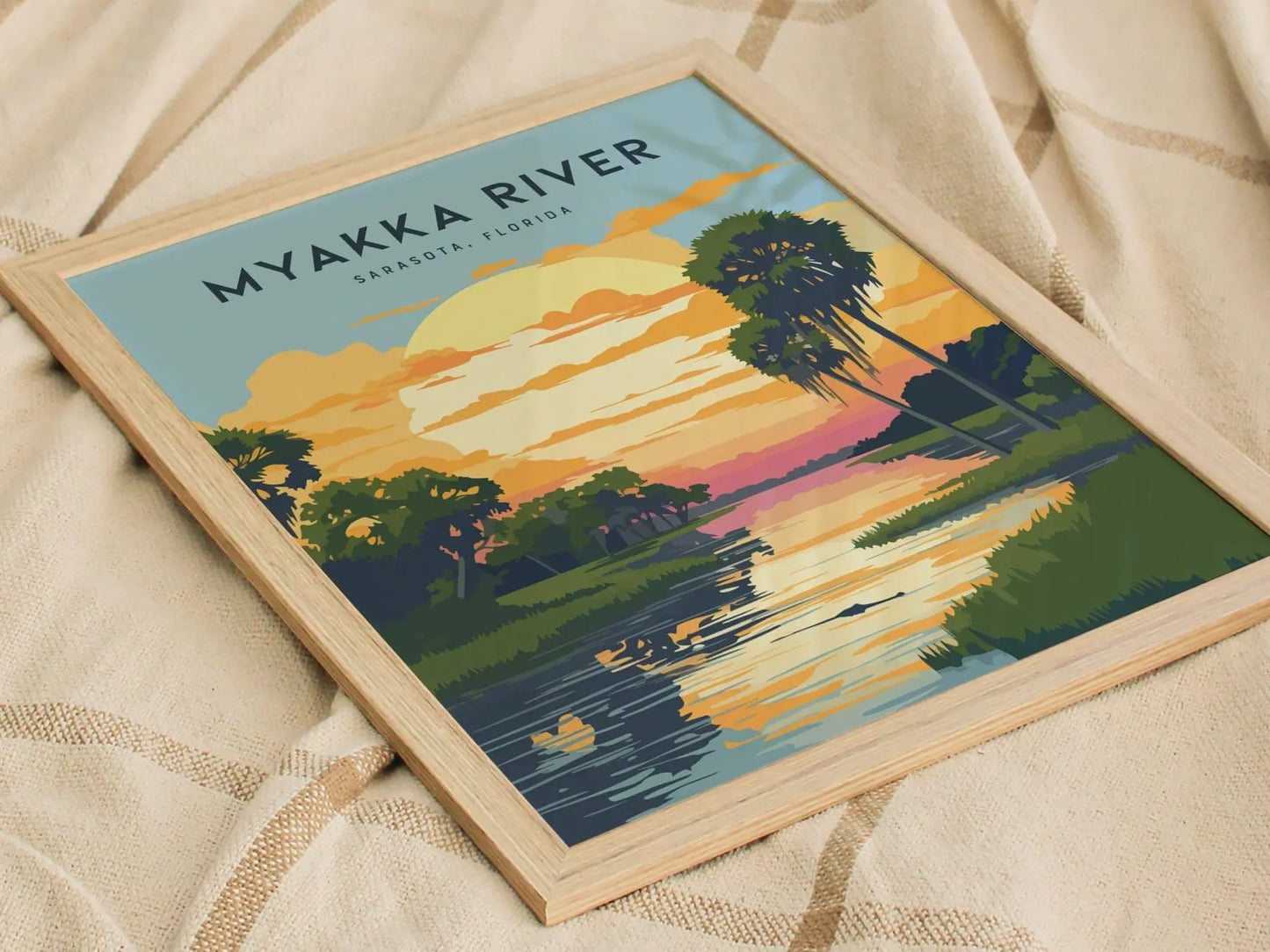 Myakka River, Sarasota, Florida - Wall Art Poster Design Home Decor Travel Print State Park Hiking Alligator Gift Collection Set