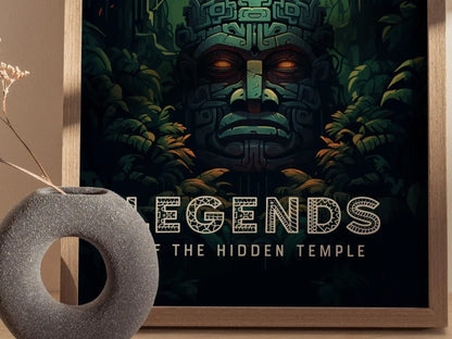 Legends Of The Hidden Temple Nickelodeon Framed Wall Art | 90s Nick Fan Nostalgia Poster Design | 1990s Nostalgic Unframed Print Home Decor