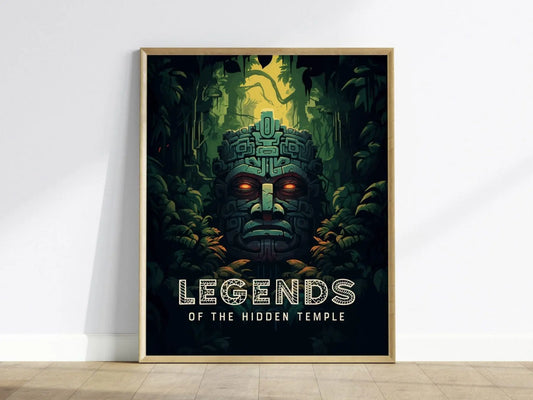 Legends Of The Hidden Temple Nickelodeon Framed Wall Art | 90s Nick Fan Nostalgia Poster Design | 1990s Nostalgic Unframed Print Home Decor