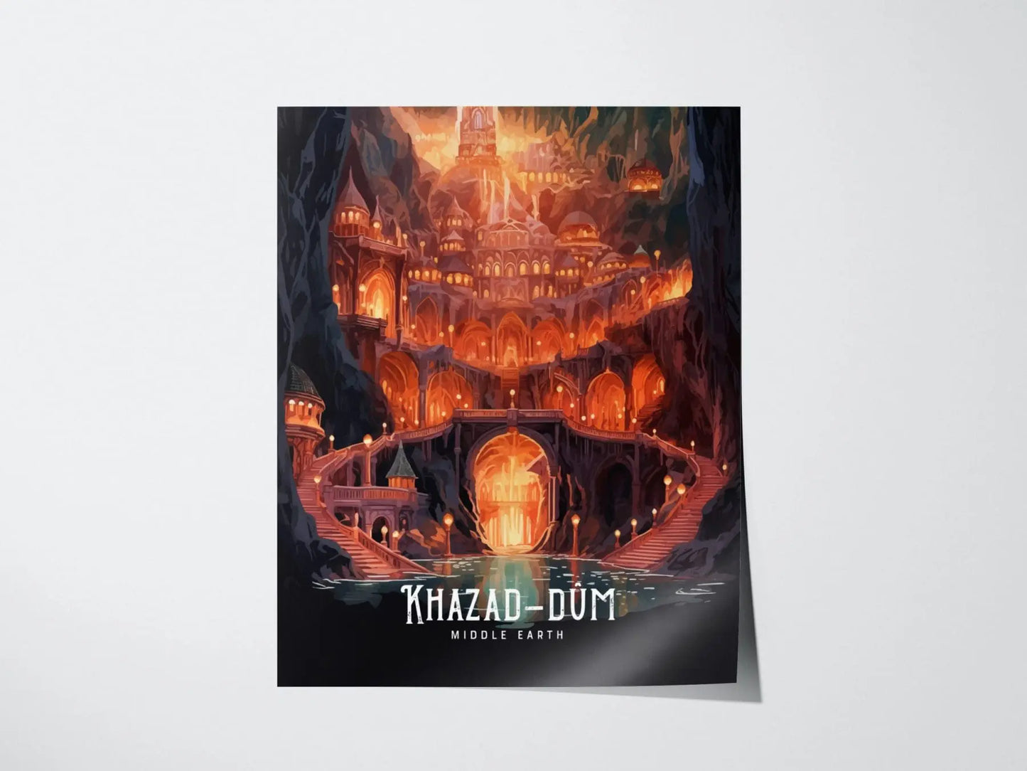 Khazad-dûm, Moria, Lord Of The Rings Framed Wall Art | Middle Earth Poster Design | Dwarf City Print | Tolkien Set Fantasy LOTR Home Decor