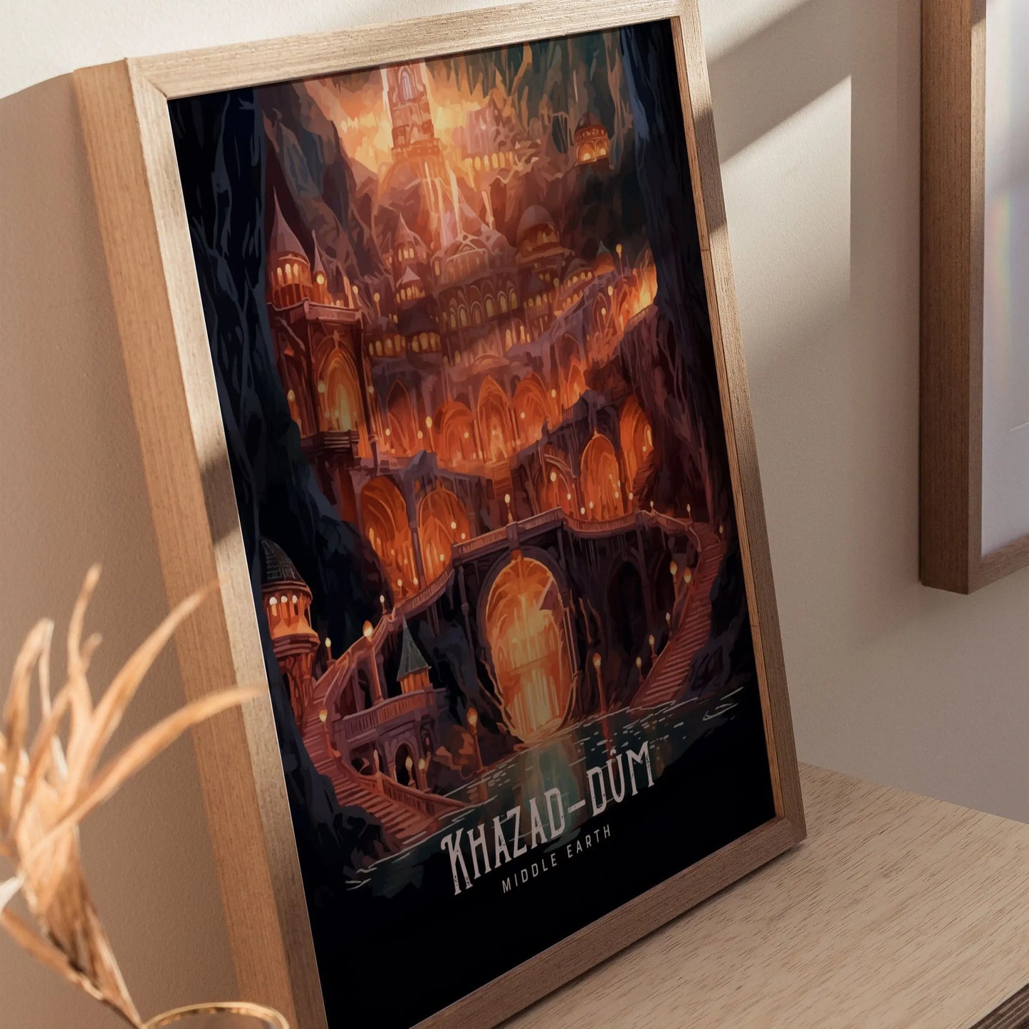 Khazad-dûm, Moria, Lord Of The Rings Framed Wall Art | Middle Earth Poster Design | Dwarf City Print | Tolkien Set Fantasy LOTR Home Decor