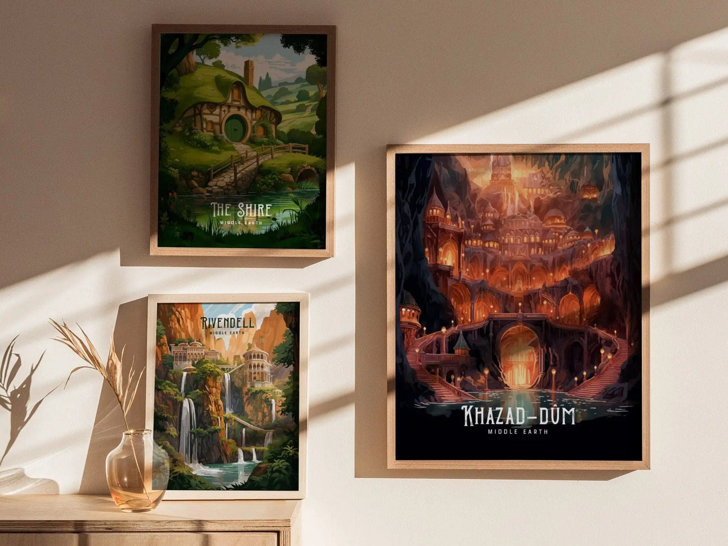 Khazad-dûm, Moria, Lord Of The Rings Framed Wall Art | Middle Earth Poster Design | Dwarf City Print | Tolkien Set Fantasy LOTR Home Decor