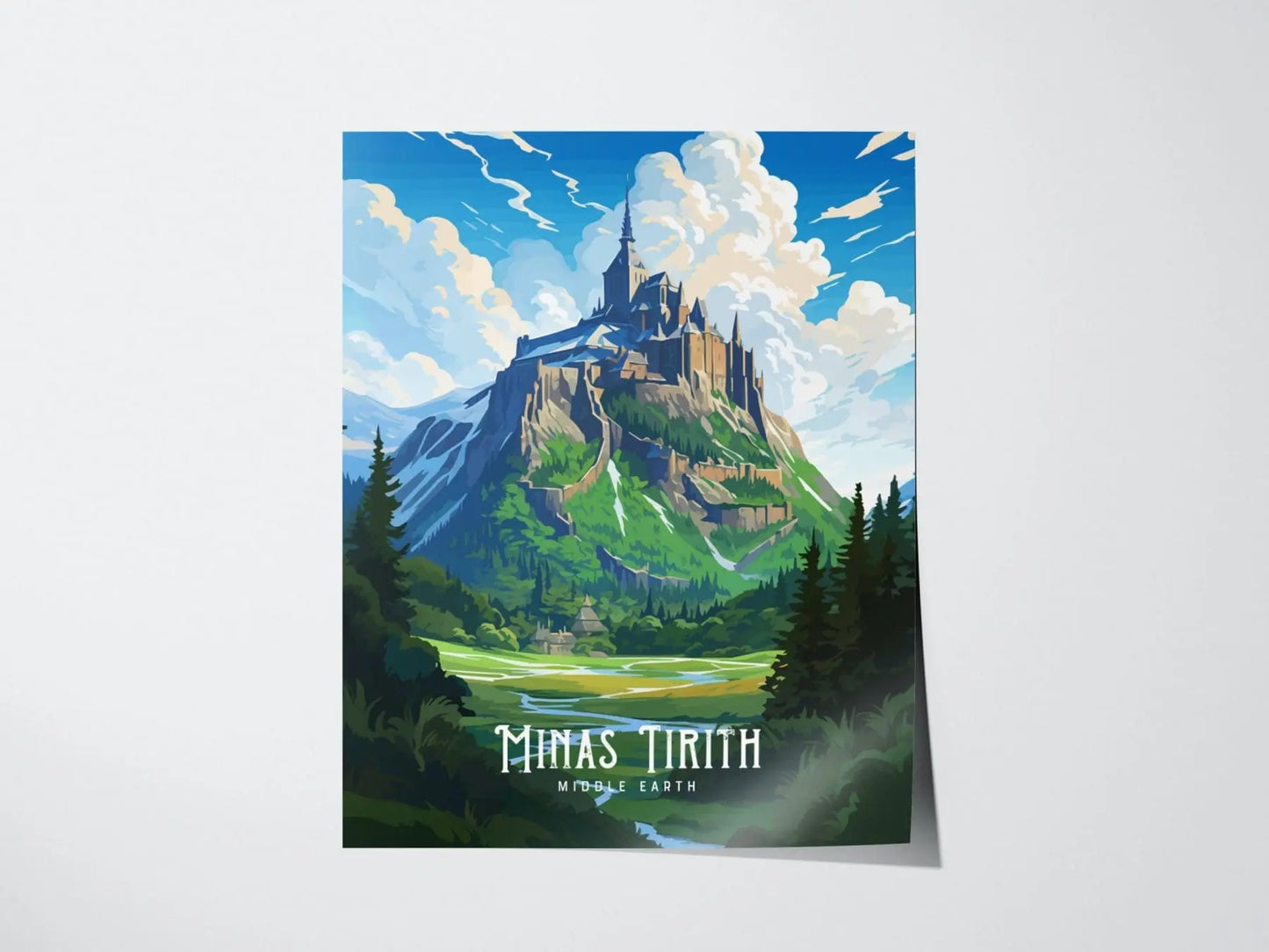 Minas Tirith, Lord Of The Rings Framed Wall Art | Middle Earth Poster Design | Human City Print | Tolkien Set Fantasy LOTR Home Decor