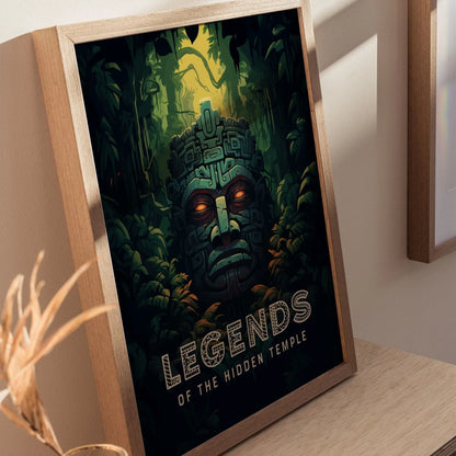 Legends Of The Hidden Temple Nickelodeon Framed Wall Art | 90s Nick Fan Nostalgia Poster Design | 1990s Nostalgic Unframed Print Home Decor