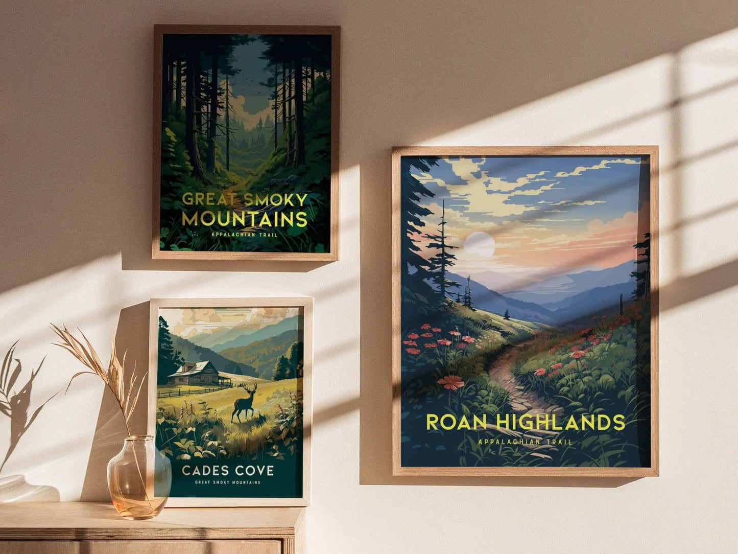 Roan Highlands Appalachian Trail, Framed Wall Art | AT, Carolina, Tennessee Mountains | Poster Hiker Backpacker Print Gift Idea Home Decor