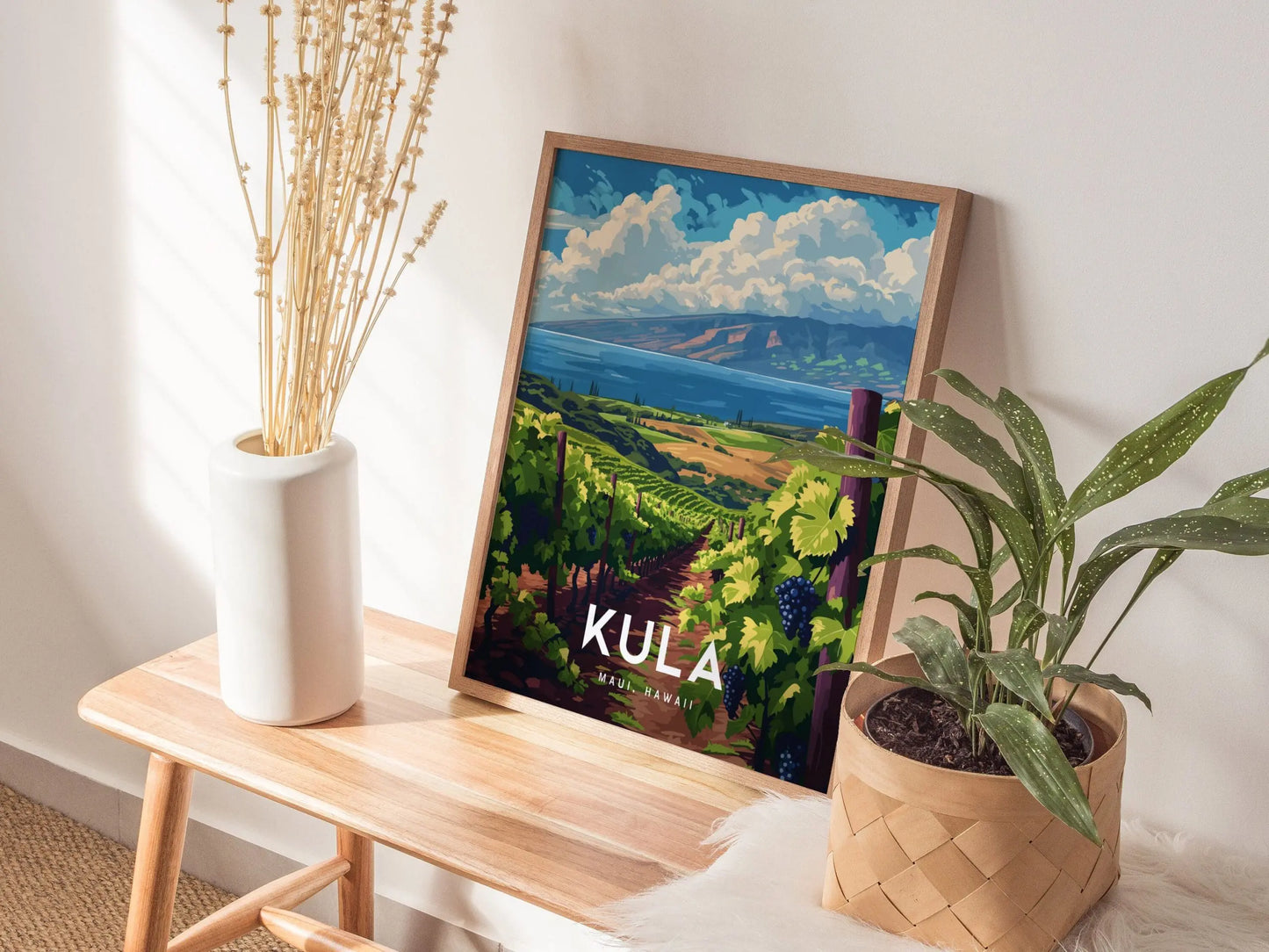 Kula Vineyard, Upcountry, Maui, Hawaii | Makawao Paia Pukalani Framed Wall Art Poster Design Travel Island Tropical Winery Print Gift Decor