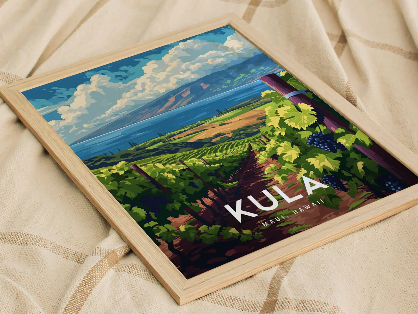 Kula Vineyard, Upcountry, Maui, Hawaii | Makawao Paia Pukalani Framed Wall Art Poster Design Travel Island Tropical Winery Print Gift Decor