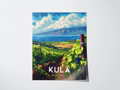 Kula Vineyard, Upcountry, Maui, Hawaii | Makawao Paia Pukalani Framed Wall Art Poster Design Travel Island Tropical Winery Print Gift Decor