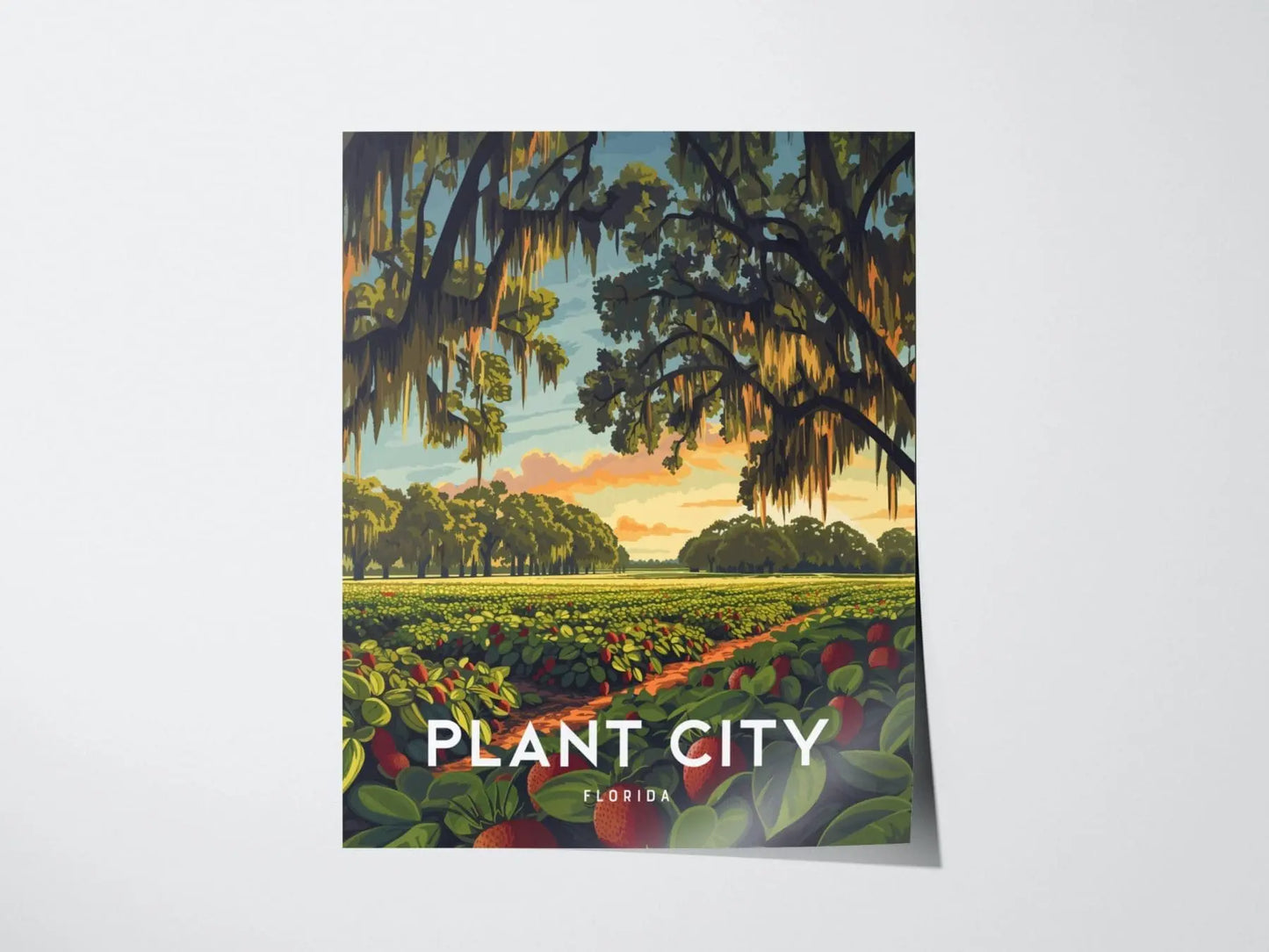 Plant City, Florida Framed Wall Art | Strawberry Festival Central FL Hillsborough Lakeland Farm Print Home Decor Gift