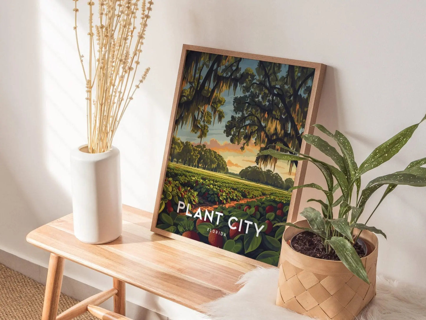 Plant City, Florida Framed Wall Art | Strawberry Festival Central FL Hillsborough Lakeland Farm Print Home Decor Gift