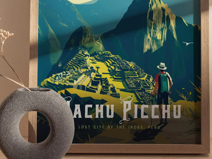 Inca Trail to Machu Picchu, Peru - Journey to the Lost City of the Incas Through Ancient Paths Poster | Peru Trendy Travel Poster for Airbnb