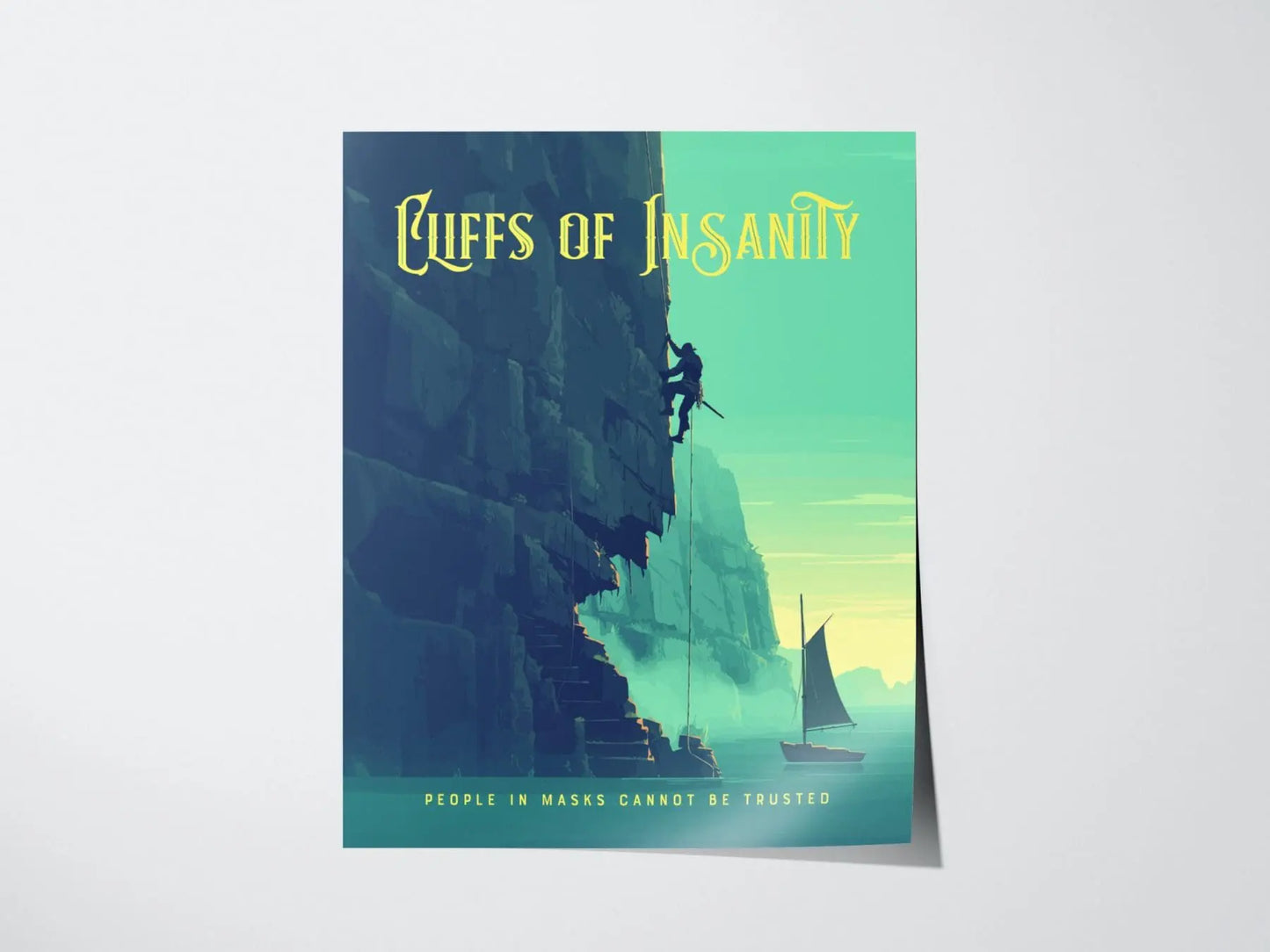 Cliffs Of Insanity, Princess Bride Collection, Framed Wall Art | Classic Movie Poster Print Fantasy Home Office Decor Gift Set 80s Nostalgia