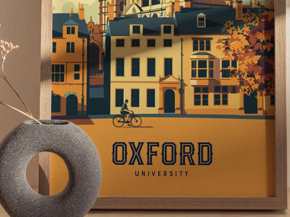 Oxford University, England, UK Framed Travel Print | United Kingdom College Campus Ivy League Alumni Wall Art Office Room Decor Poster Gift