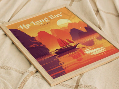 Ha Long Bay Vietnam Travel Print, Ha Long Bay Island Poster Print, Ha Long Bay Wall Art, Vietnam Ha Long Bay Island Wall Decor - Home Decor