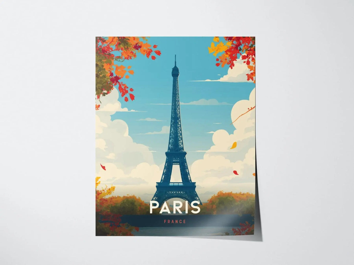 Paris Travel Print Wall Art, Eiffel Tower Paris France Travel Poster, Europe Travel Poster, Traveler Home Decor, Traveler Gift - Home Decor