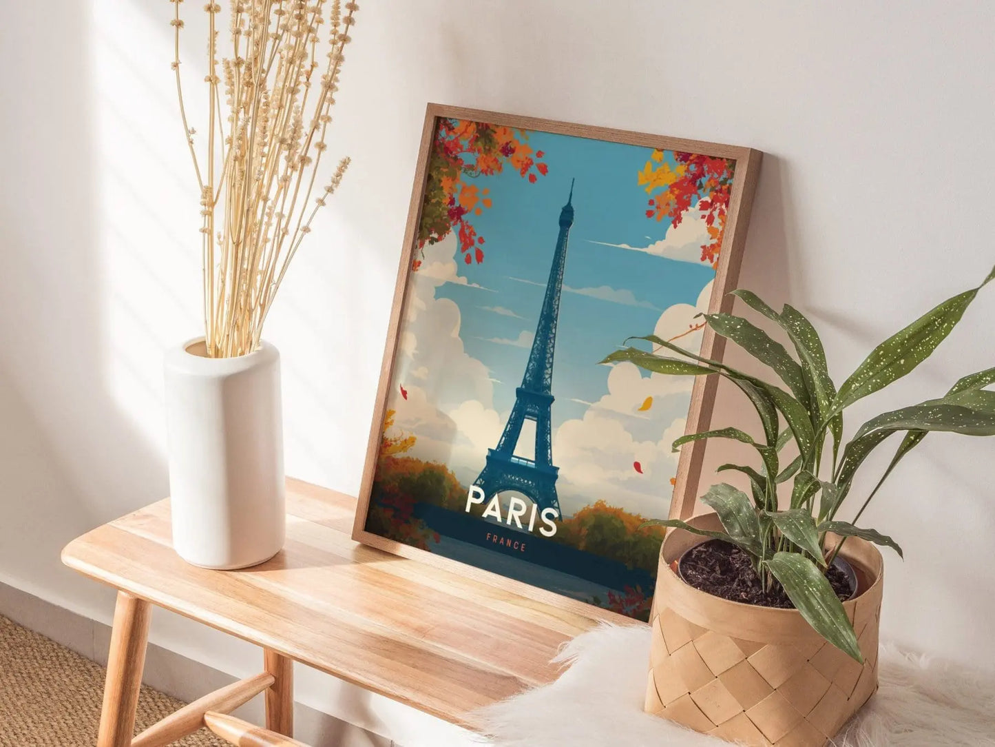 Paris Travel Print Wall Art, Eiffel Tower Paris France Travel Poster, Europe Travel Poster, Traveler Home Decor, Traveler Gift - Home Decor