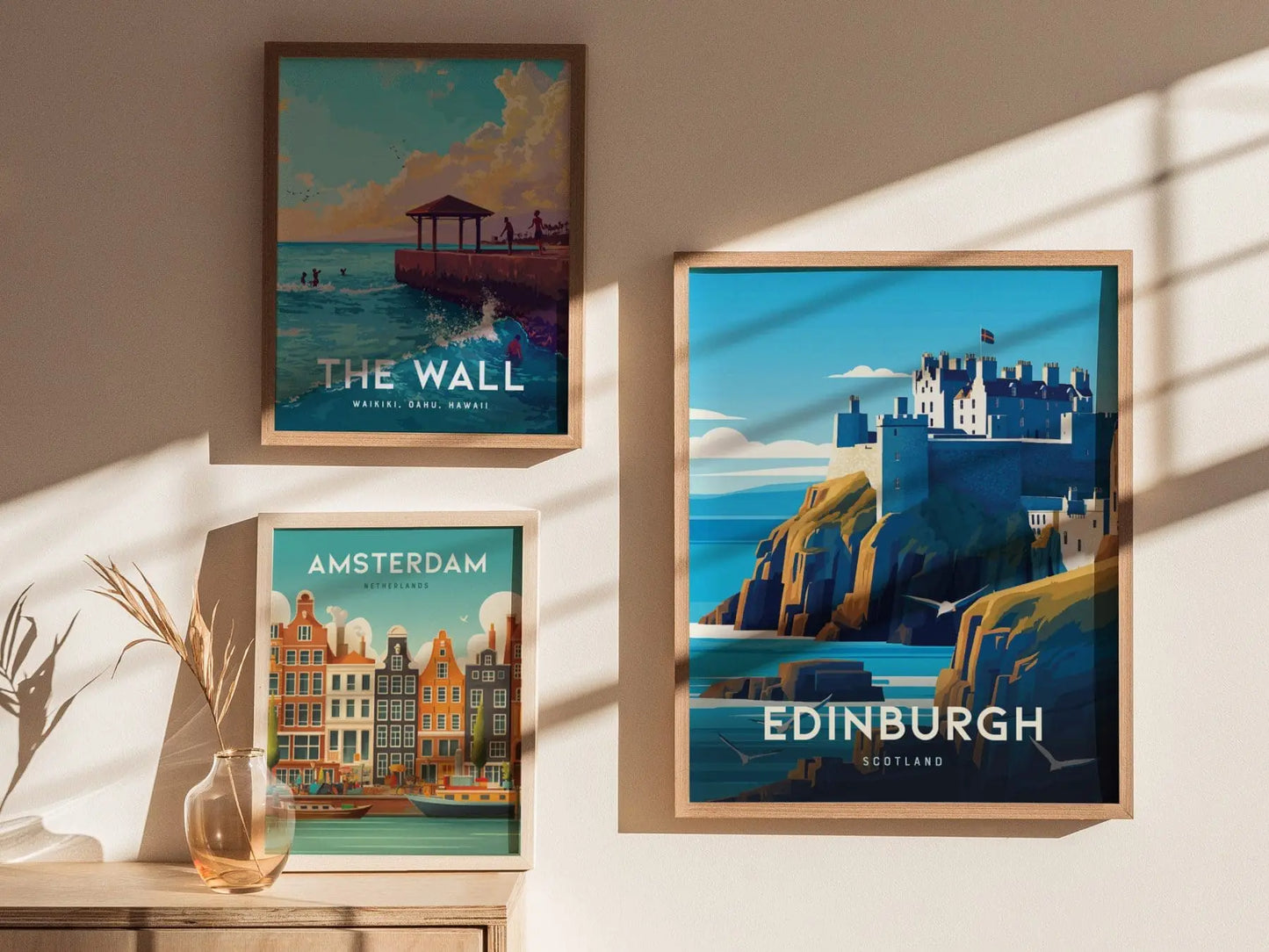 Edinburgh Scotland Travel Print, Edinburgh Poster Print, Edinburgh Castle Wall Art, Scotland Edinburg Wall Decor Traveler Gift - Home Decor