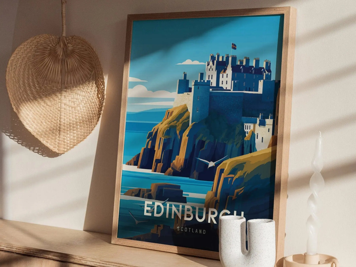 Edinburgh Scotland Travel Print, Edinburgh Poster Print, Edinburgh Castle Wall Art, Scotland Edinburg Wall Decor Traveler Gift - Home Decor