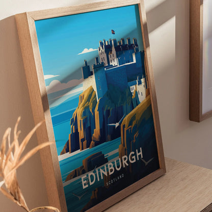 Edinburgh Scotland Travel Print, Edinburgh Poster Print, Edinburgh Castle Wall Art, Scotland Edinburg Wall Decor Traveler Gift - Home Decor