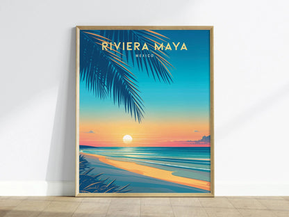 Riviera Maya Mexico Poster Print, Riviera Maya Framed Travel Poster, Riviera Maya Wall Art, Mexico Wall Art, Custom Travel Gift - Home Decor