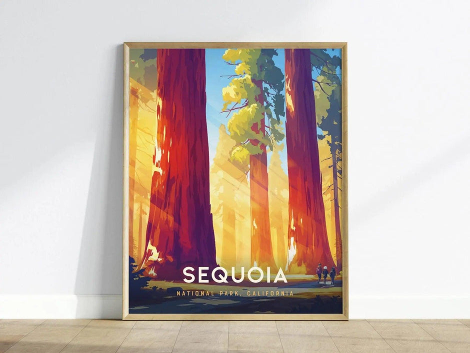 Sequoia California Travel Print Wall Art, Sequoia National Park Travel Poster Art, National Parks Traveler Gift, National Park Airbnb Decor - Swell Scenes