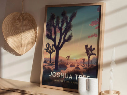 Joshua Tree California Travel Print Wall Art, Joshua Tree National Park Travel Poster, National Parks Traveler Gift, Airbnb Home Decor Art