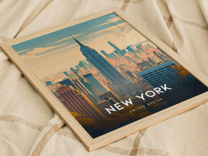 New York Travel Print, New York City Travel Poster, New York Wall Art Travel Poster, Travel Print, Traveler Home Decor, Airbnb Wall Decor